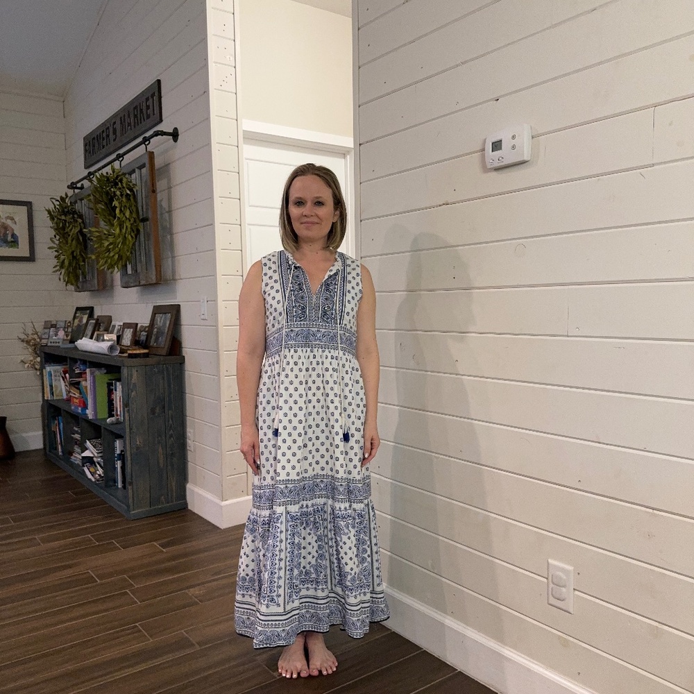 Bella Tu Blue and White Floral Dress